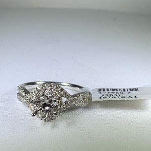 Engagement Ring Setting 14k White Gold Diamonds